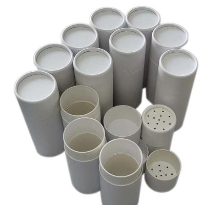 China Customizable Logo Design Economical Blank Cylindrical Paper Tubes For Body Powder With Shaking Holes Lid for sale