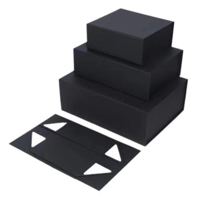 China Art Paper Black Magnetic Closure Custom Paper Packaging Gift Jewelry Box for Environmental Gift Display for sale