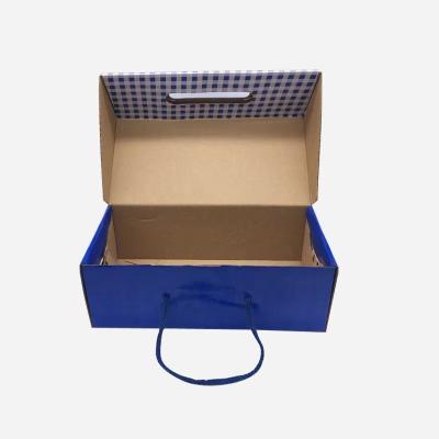 China Cardboard Shoe Storage Boxes Corrugated Shoe Boxes with Rope Handle China Manufacturer Supplier for sale