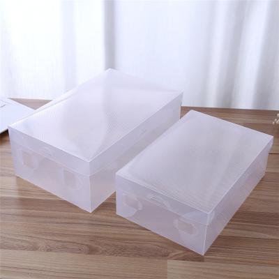 China Wholesale Spot Goods Fold Plastic Transparent Eco-friendly Shoe Packaging Box for sale