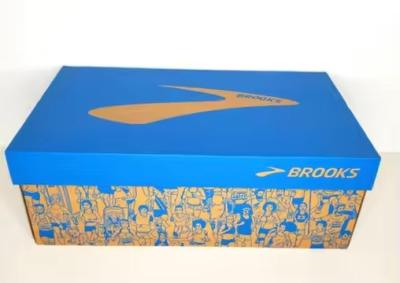 China Spot Corrugated Cardboard Shoes Packaging Box for Brooks Blue for sale