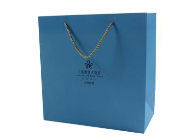 China Blue Paper Bag For Shopping Embossing and Debossing Finishing for sale