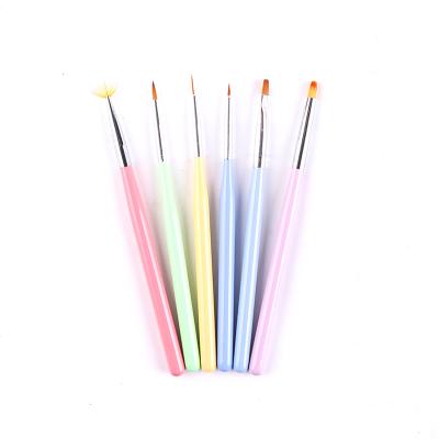 China Fineline NAIL Nail Salon Professional Handle Nail Art Set Brush Gel Brush Colorful Wood Wood Airbrush for sale