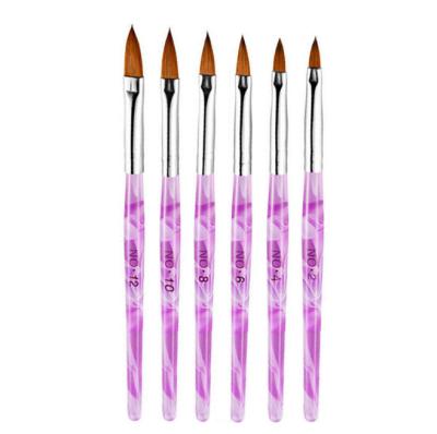 China 6pcs/Set Purple NAIL Flower Drawing Tool Pen Nail Art Brush Painted High Quality Nail Brushes For Acrylic for sale