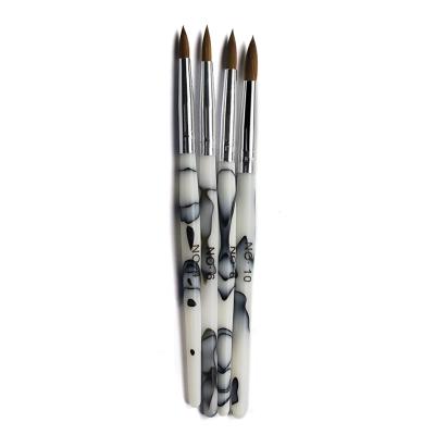 China NAIL design wholesale marble nail brush 20 kolinsky nails 100% acrylic kolinsky brush for sale