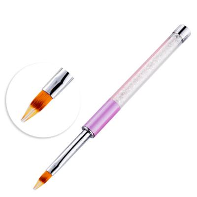 China NAIL 1 PC Rhinestone Grip UV Gel Drawing Coating Nail Art Tools Pen Synthetic Hair Nail Art Brushes Pink for sale