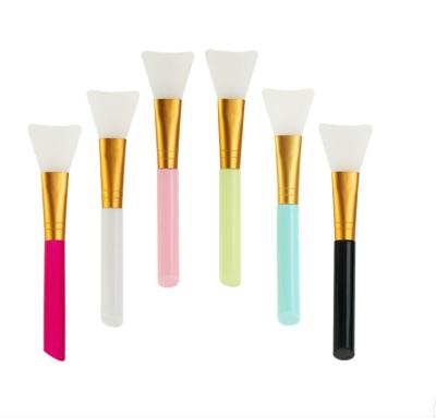 China Angular Blush White Colorful Mini Plastic Mask Brush Small Silicone Face Mask Brush Handle Brushes for sale