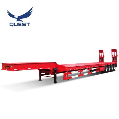 China Truck Trailer Factory Price 4 Axles 80 Ton Low Loader Low Bed Semi Trailer, 100 Ton Lowboy Truck Trailer For Sale for sale