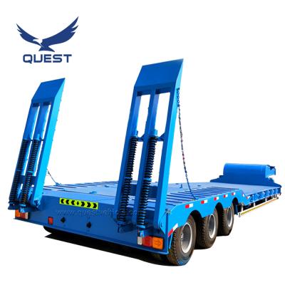 China Cheap Price 100-120Ton 3lines 6 Axles Military Trailer SEARCH Trailer Low Bed Truck Trailer With Hydraulic Ramp for sale