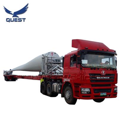 China SEARCH truck trailer 55 meters long extendable semi trailer rotor blade adapter/windmill/flatbed extendable semi trailer for sale for sale