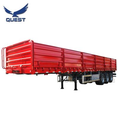 China Top quality HOWO class truck trailer tractor trailer, 3 axles 60 tons side wall semi trailer, cargo trailer for sale for sale