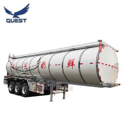 China Stainless steel milk tanker truck trailer 30000 liters 40cbm, water, oil tank semi trailer for sale for sale