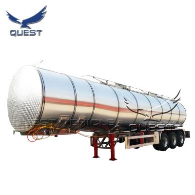 China Aluminum truck trailer 42000 liters water/milk/oil tank semi trailer, fuel tanker trailer for sale hot sale stainless steel truck trailer 40T for sale