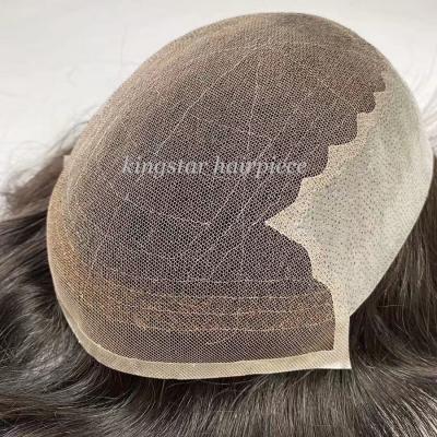 China KS-Q6NS3 Hair Wholesale Wig Man Toupee Hair Replacement System Q6 Base 100% Natural Hair for sale