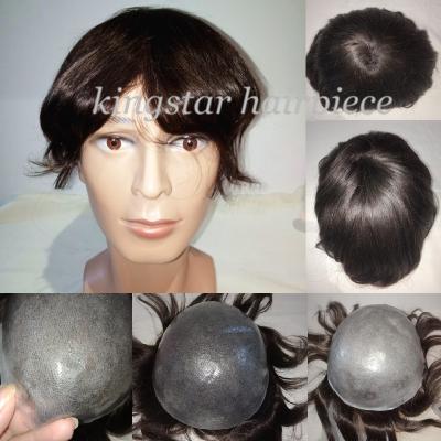 China Prosthetic Wigs Wigs Prosthesis System Toupee Men Hair Toupee Low Running Hair Thin Skin Low Type KS-0406PU2 for sale