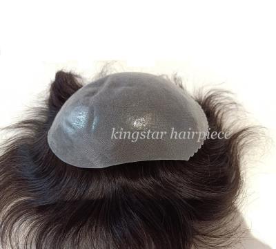 China Ready to ship Men Toupee in Full Skin Base with Scallop Edge in Front Hair Toupee For Men KS-1012U1B for sale