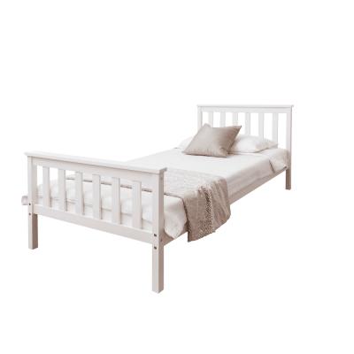 China Modern Single Modern Pine Wood Kids Double Beds In White for sale