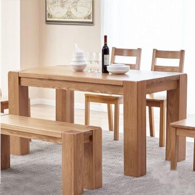 China Modern Style Solid Wood Chunky Oak Wood Dining Chair Dining Table Set for sale