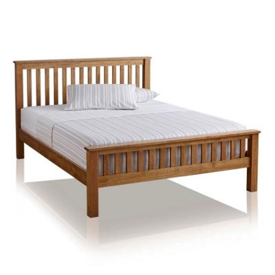 China Home Rustic Chinese Oak Solid Wood King Size Double Bed for sale