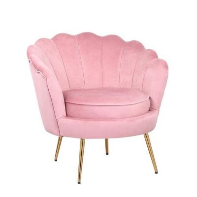 China Luxury Pink Gold Modern Leg Living Room Velvet Accent Chairs for sale