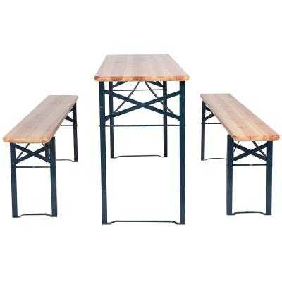 China Wholesale Modern Wooden Chinese Outdoor Metal Fir Garden Beer Folding Table for sale