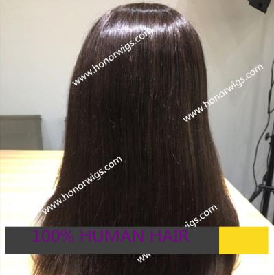 China F355 Silky Straight Indian Hair Full Lace Wig With Silk Top Color 18