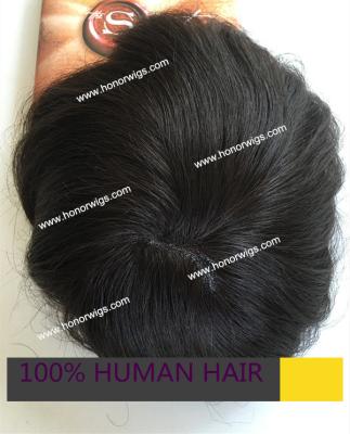 China HONOR 100% HAIR PIECE HT333 custom order men hair toupee 130% free natural black 6inch length density 15cm hair as yoursize for sale