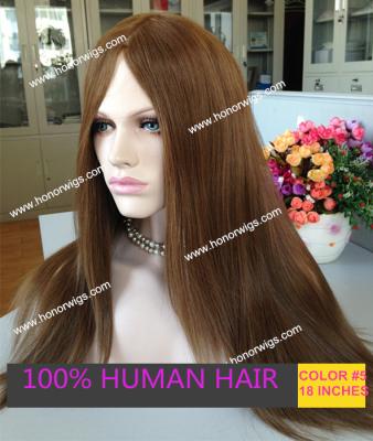 China JH66 Silky Straight 100% Jewish Chinese Virgin Hair Wig 18inches All Hair Same Length With Big Layers Silk Top 4x4inch Wigs for sale