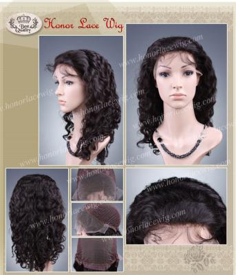 China HR18 Deep Wave Lace Front Wig In Stock Fast Delivery Natural Black Color #1B BW Deep Wave Hair Bleached Density 20