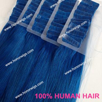 China Silky Straight Medium Wave HX98 Hair 100% Blue Color 20