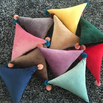 China Triangle Anti-static Nap Pillow Sofa Cushion Children Rectangle Tile Velvet Cygnus Room Decoration for sale