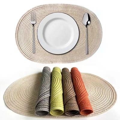 China Sustainable Wholesale Custom Woven Cotton Yarn Kitchen Table Place Mat for sale