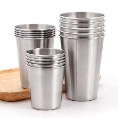 China Summer Premium Sustainable Metal Drinking Cold Glasses Back Tumbler Double Wall Stainless Steel Cup Durable Stackable Mug for sale