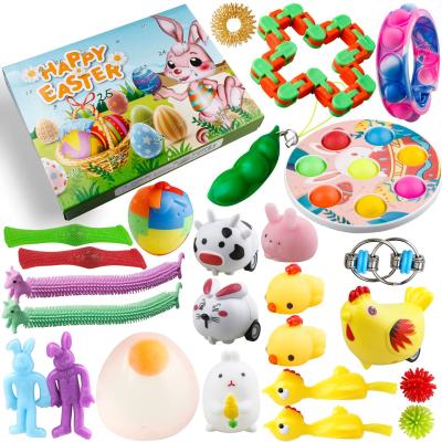 China O209 Silicone Countdown Happy Easter Push Bubbles Kids Easter Antistress Advent Calendar Fidget Decompression Toy Set for sale