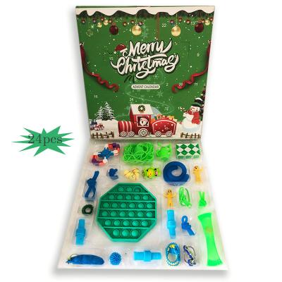 China 24 Pcs Kit Sensory Noise Stirrer Toys Silicone Push Bubbles Stir Advent Calendar Game Sensory Stirrer Set For Kids Adults 15*15*2cm (Opp Bag) for sale