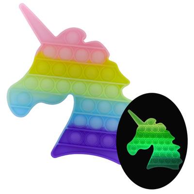 China Foam Strain Wristband Noise Bubble Anti Push Unicorn Dinosaur Spaceman Glow In Dark Autism Toys Relaxation Dark Night Glow Push Restless Person Toys for sale