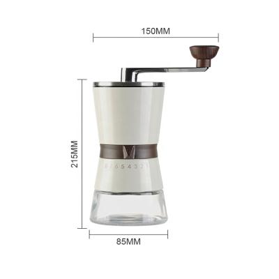 China Sustainable Portable Hand Held Manual Bean Mill Hand Crank Coffee Grinder With Adjustable Conical Steel Burrs for sale