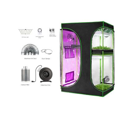 China Easily Assembled 150x150x200 Cm Indoor Full Canvas Mylar Grow Tent Kits AC Infinity Factory Grow Tent For Commercial Industrial Home Use for sale