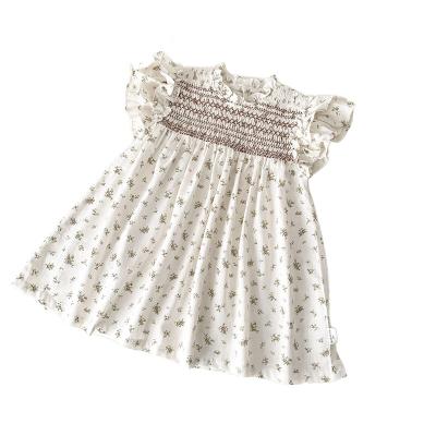 China 2023 Summer Washable Clothing Hot Selling Baby Embroidered Sleeveless Floral Dress For Toddler Girl Baby Clothes for sale