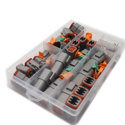 China Waterproof 140 Pcs German DT06-2/3/4/6P Automotive Sealed Socket Wire Connector Box 2/3/4/6 Pin DT04-2/3/4/6P motor vehicles with terminals for sale