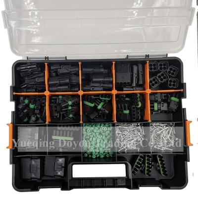 China 660 Pcs Automotive Weather Pack Automotive Connectors Kit Stamped Contacts Full Plug Case With Hand Crimp for sale