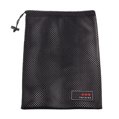 China Recyclable Custom Drawstring Mesh Pouch / Small Black Nylon Mesh Drawstring Bag for sale