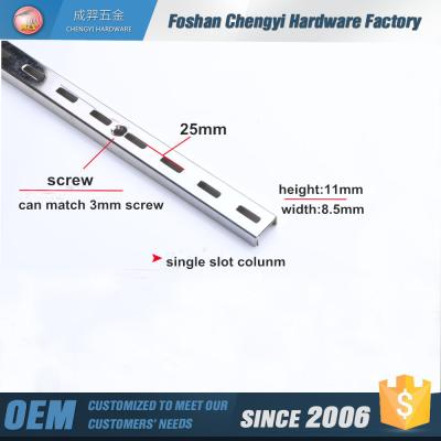 China Corrosion Protection Steel Plated Chrome Single Slot Straight Post Channel for sale