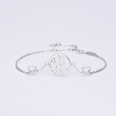 China TRENDY Adjustable Cable Link Chain Bracelets 925 Sterling Silver Jewelry Family Tree of Life Bracelet for sale