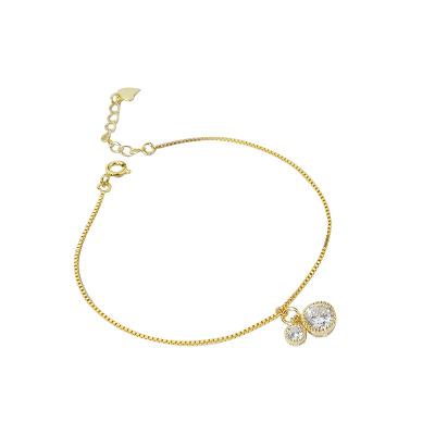 China Fashionable 925 Sterling Silver Cubic Zirconia Chain Bracelet Around Accessory Bracelet for sale