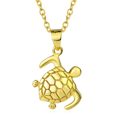 China Fashion 925 Sterling Silver Charms Attractive Cute Turtle Animals With Gold Plating For Gift for sale