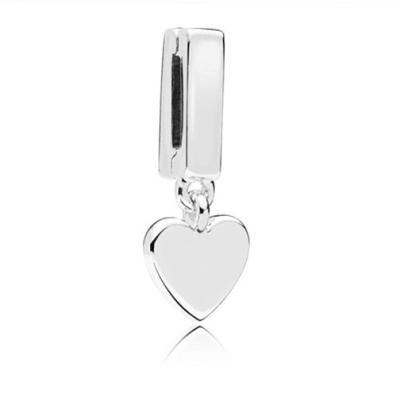 China For Snake Chain Bracelet Heart Keeper Slide Charm 925 Sterling Silver Heart Clip For Mesh Bracelet Making for sale