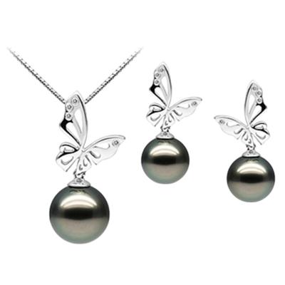 China FASHIONABLE Sterling Silver Quotazione Argento 925 Real Butterfly Freshwater Pearl Jewelry Set for sale