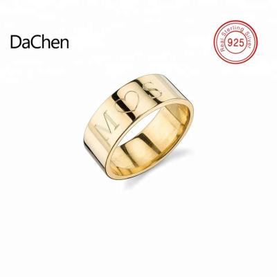 China Factory Sale High Quality Romantic Women Custom Gold Plated Jewelry Engraved Wedding Ring for sale