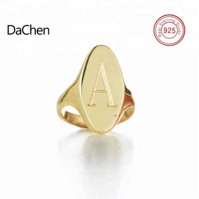 China Trendy gold fashion one letter Ring Drop Shipping Engraved Wholesale for sale